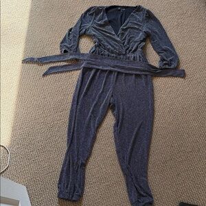 INC International Concepts Shimmering Black Jumpsuit